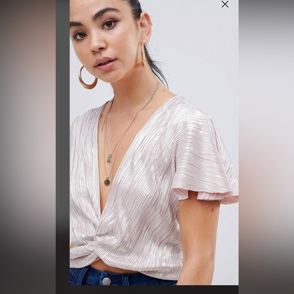 Lowcut Pink Shiny Twist Blouse - Picture 4 of 9